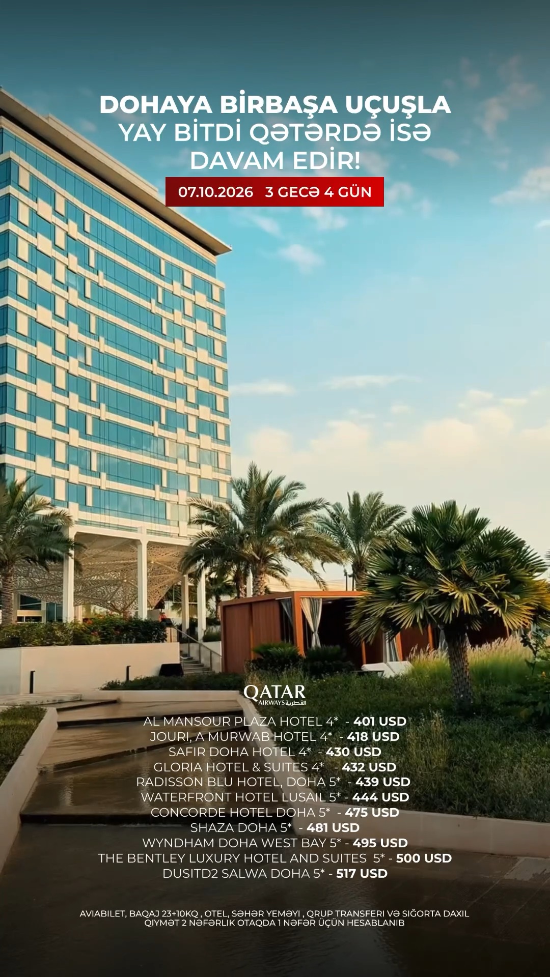 🌴 DOHAYA BİRBAŞA UÇUŞLA