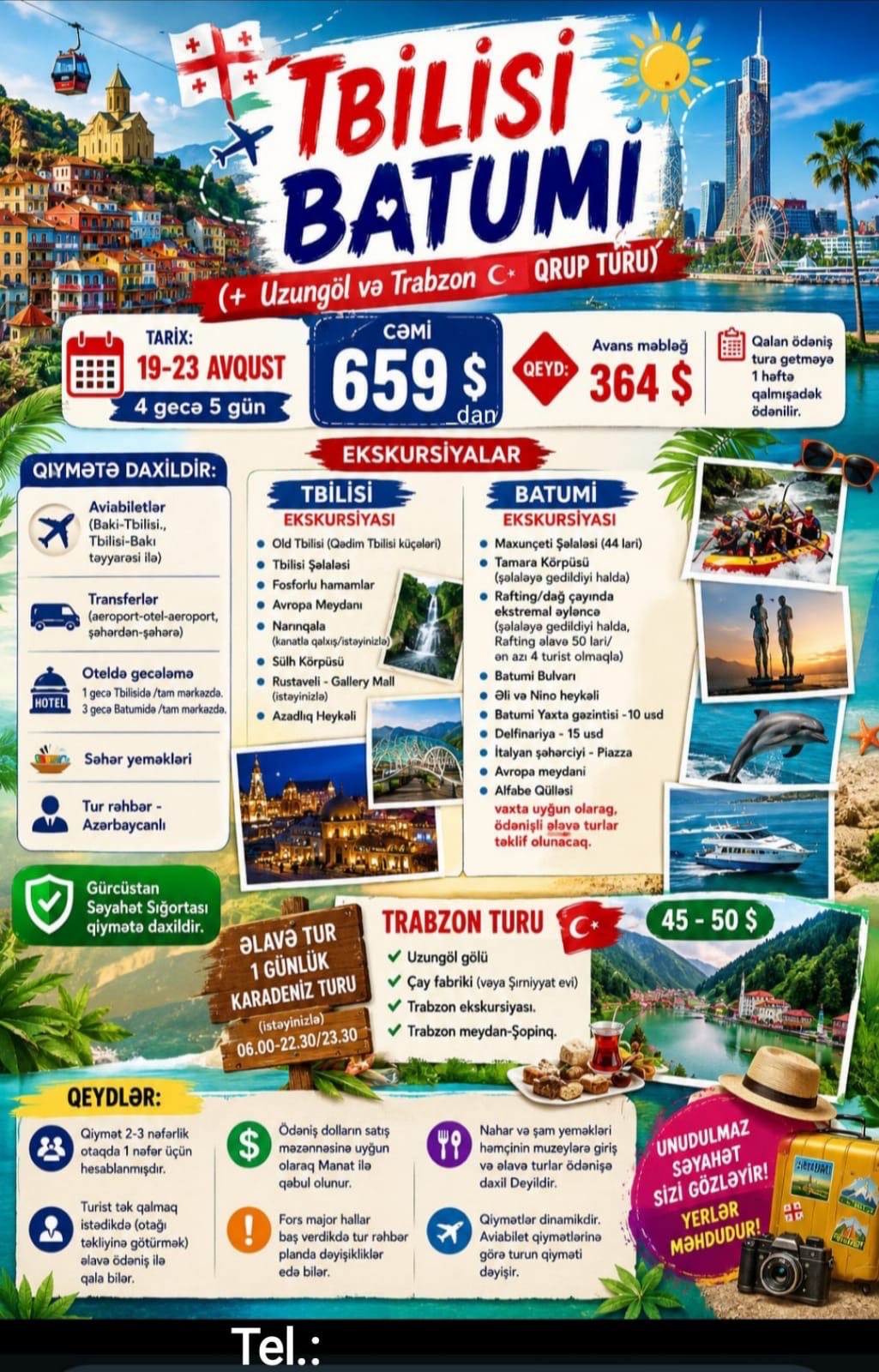 Tbilisi & Batumi Qrup Turu (+Uzungöl və Trabzon)